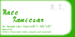 mate kanicsar business card